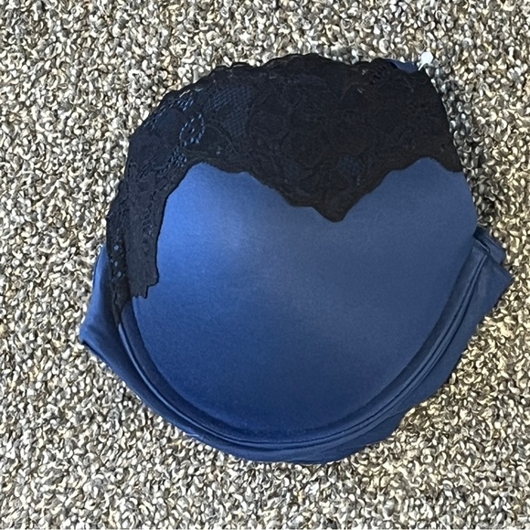 Maidenform Midnight Blue and Black Lace Bra Size 38D - Picture 4 of 5